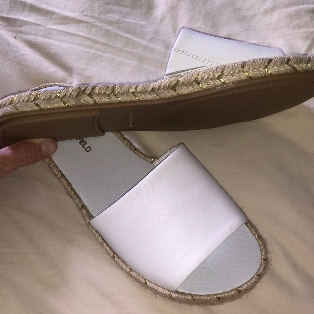 KarlLagerfeld white slide sandals